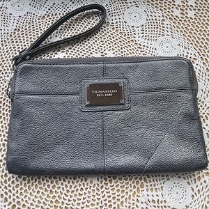 Tignanello Charcoal Leather Wristlet Used